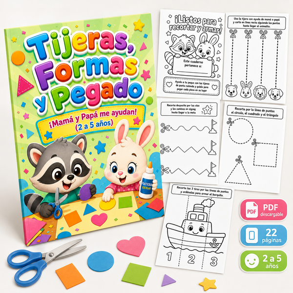 Tijeras, Formas y Pegado (2 a 5 años)