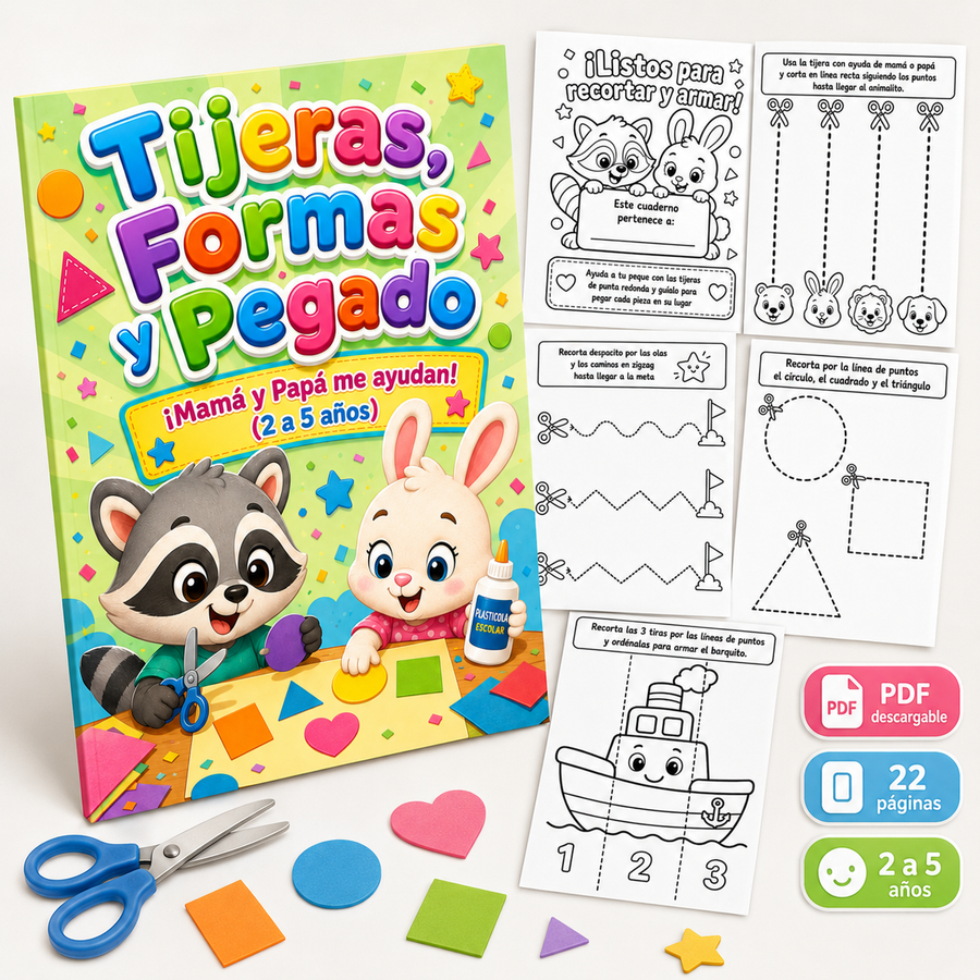 Tijeras, Formas y Pegado (2 a 5 años)