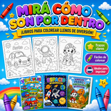 Mirá cómo son por dentro: páginas con trazos claros y fáciles de colorear